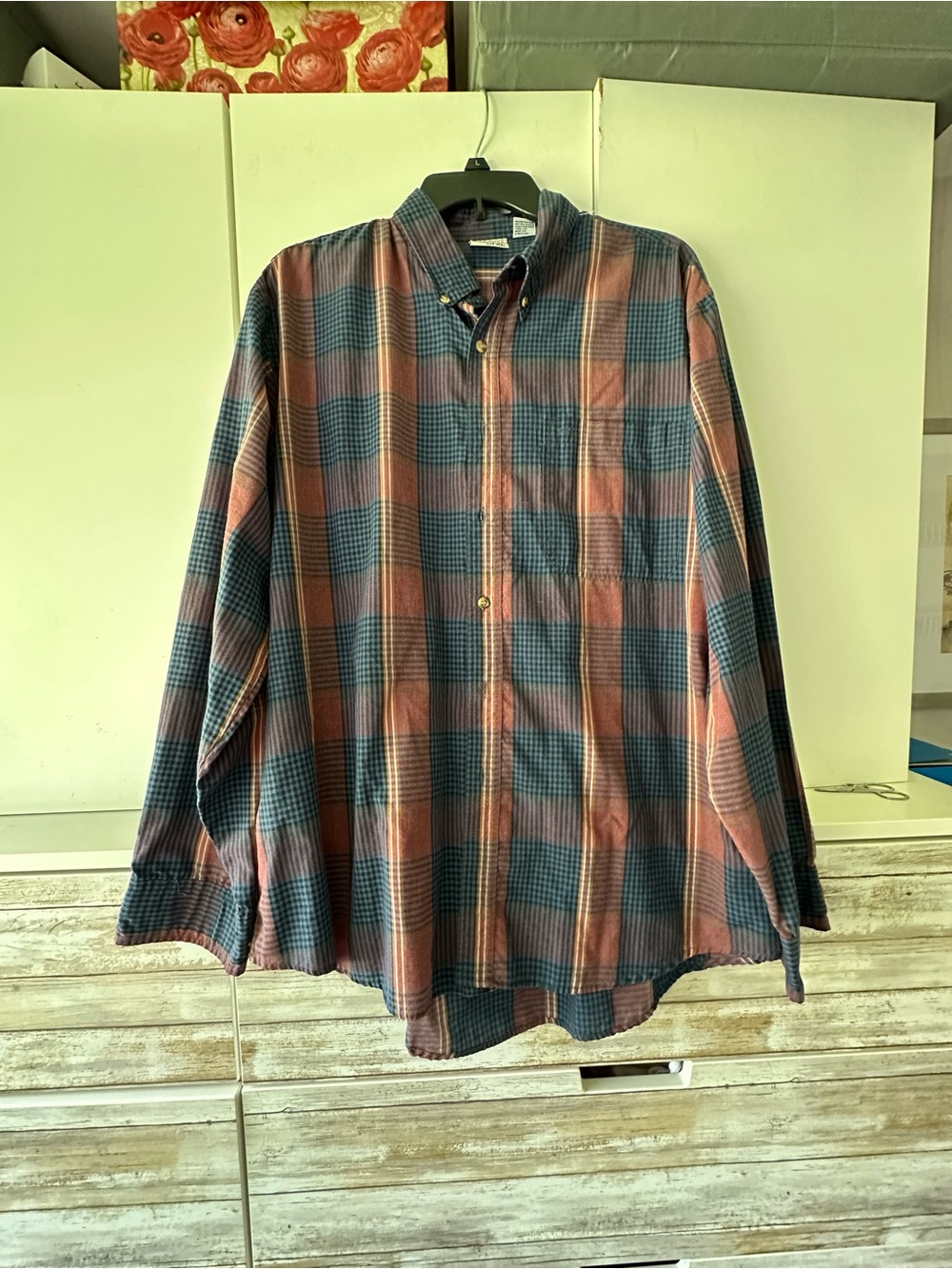 👔 Saddlebrook Plaid Button Down Shirt Men’s XL Long Sleeve Vintage 90s